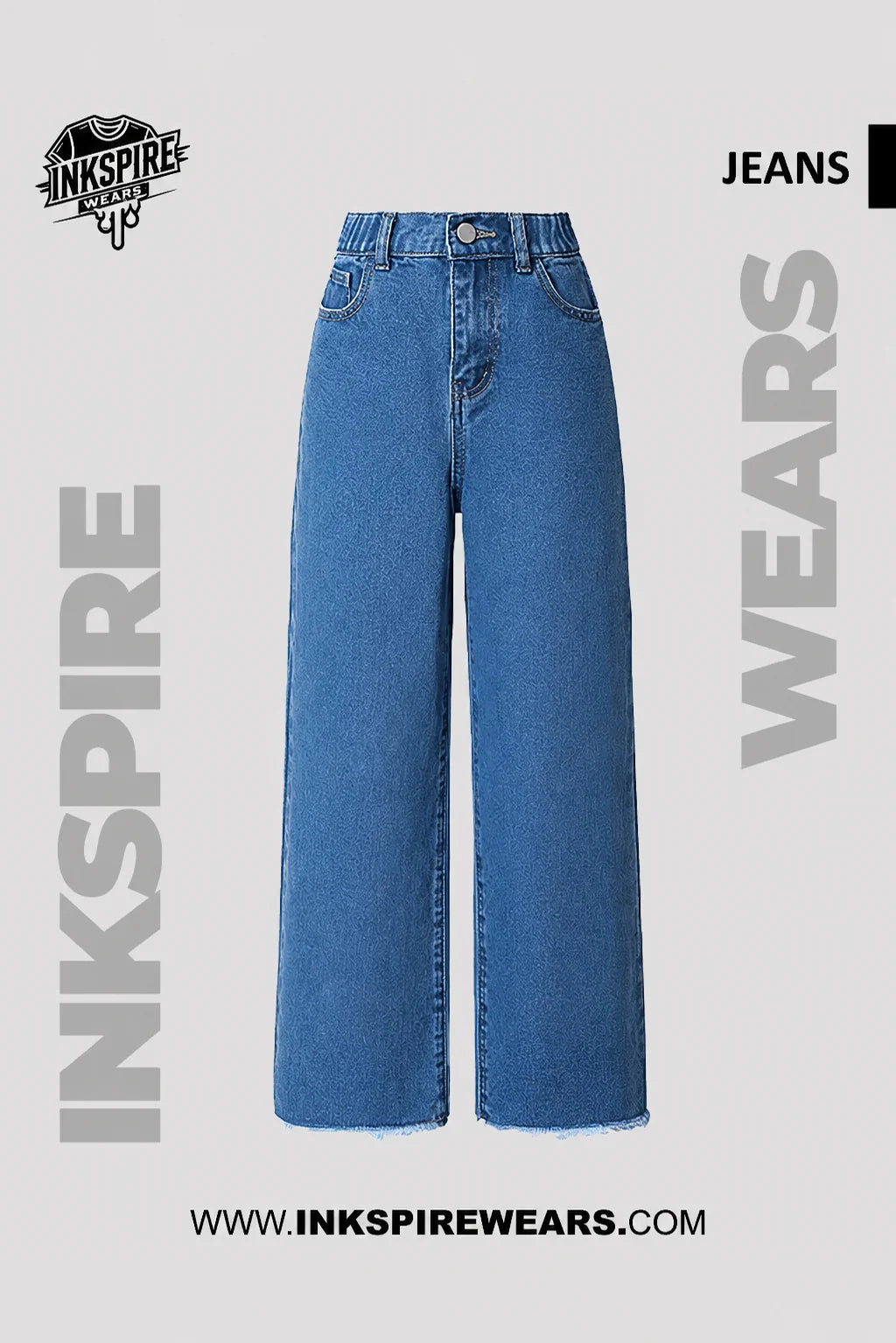 Zara USA - Dark Blue Wide Leg Straight Fit Jeans