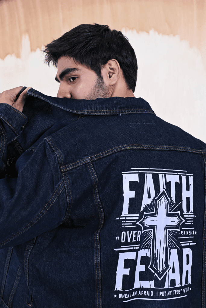 Faith Over Fear Denim Jacket