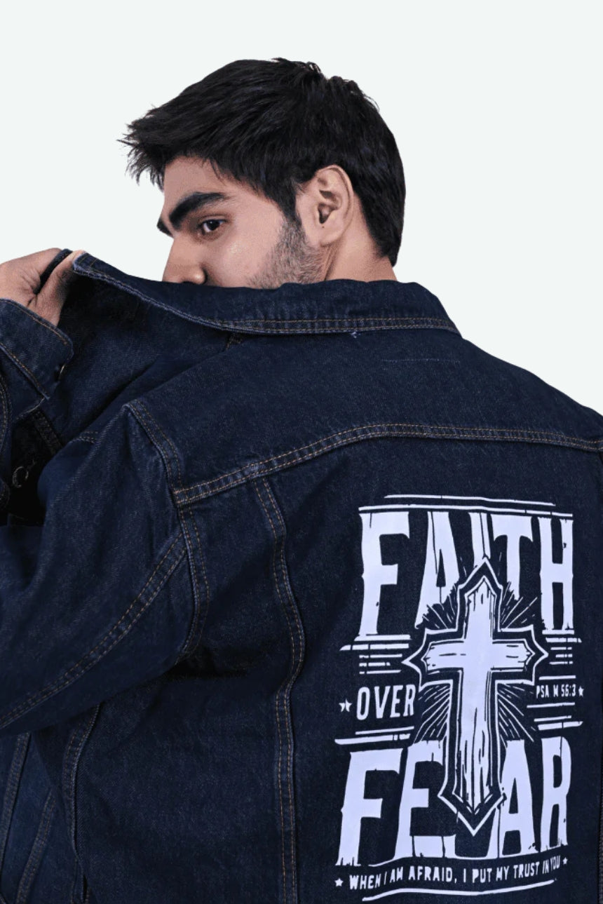 Faith Over Fear Denim Jacket