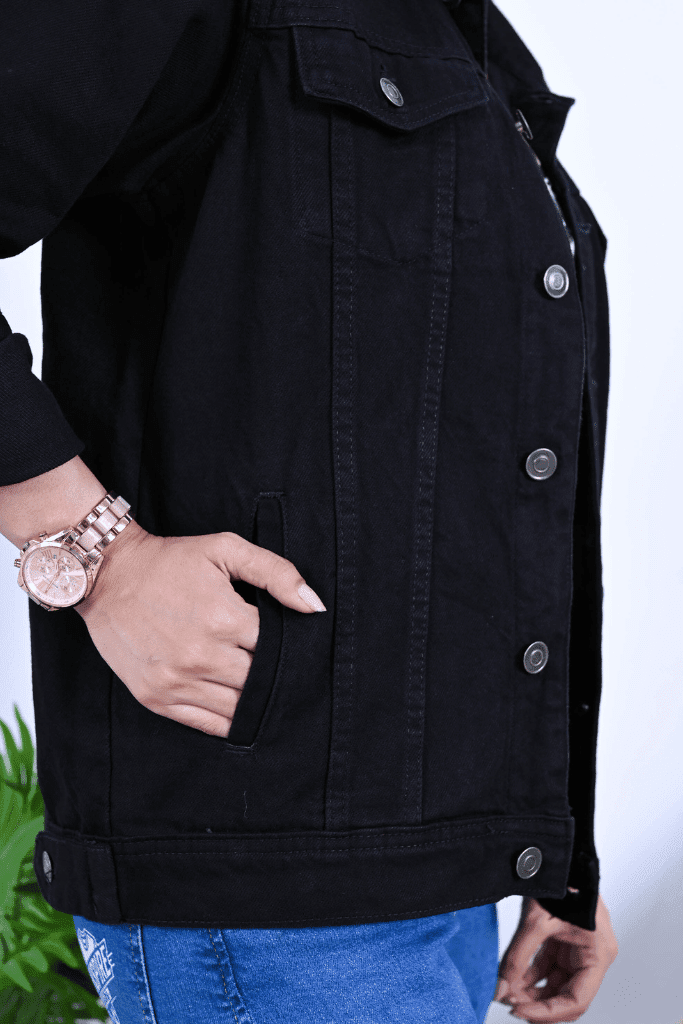 Love Marks Black Denim Jacket